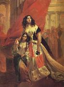 Karl Briullov Portrait of Countess Yulia Samoilova with her Adopted daughter amzilia pacini oil painting artist
